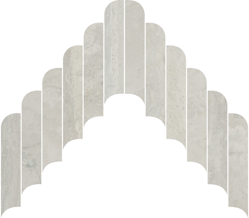 Beige Rounded Chevron Mosaics (3D Plus) Rounded Chevron