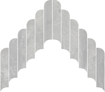Silver Rounded Chevron Mosaics (3D Plus) Rounded Chevron