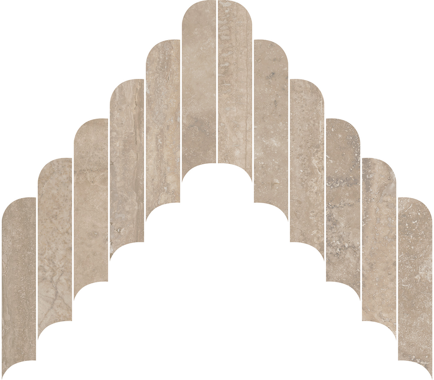 Caramel Rounded Chevron Mosaics (3D Plus) Rounded Chevron