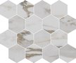 Imperial Gold Calacatta Hexagon Mosaics (Polished) M3x3HEX