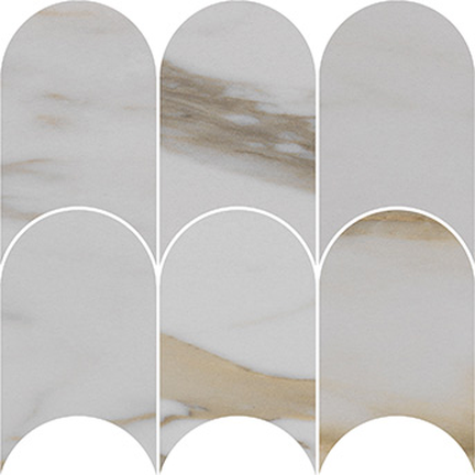 Imperial Gold Calacatta Arch Mosaics (Polished) M4x6ARCH