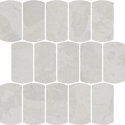 Lunar White Arcadia Stack Mosaic (3D) 11x12