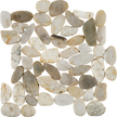 White Snowball Flat Flat Pebble Mosaics 12x12