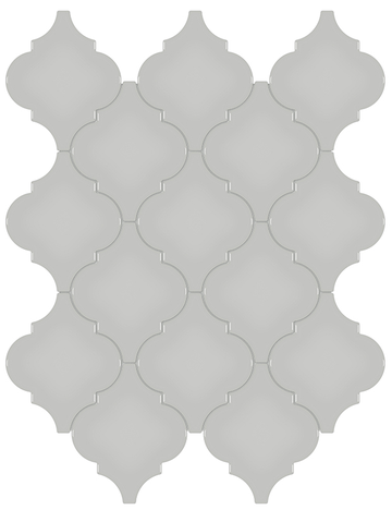 Loft Grey Arabesque Beveled Mosaic (Glossy) 10x13