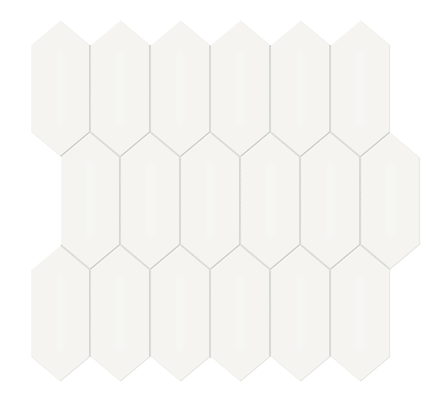Canvas White Picket Mosaic (Glossy) 11x12.5