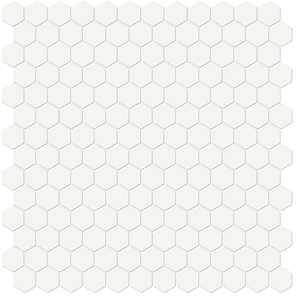 Canvas White 1in Hexagon Mosaic 12x12