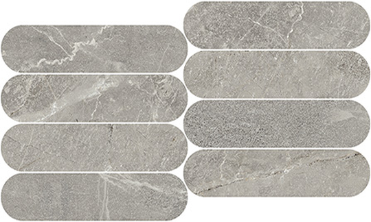 Ash Cool Gray Oval Mosaic (Polished Only) 9x15