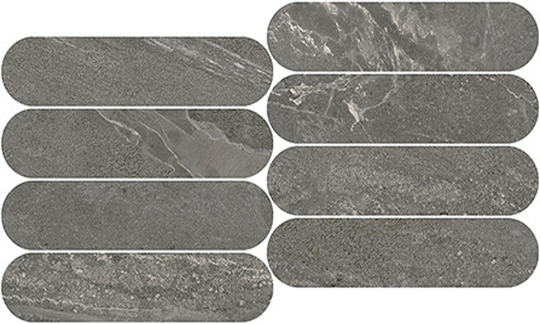 Dark Gray Oval Mosaic (Polished Only) 9x15