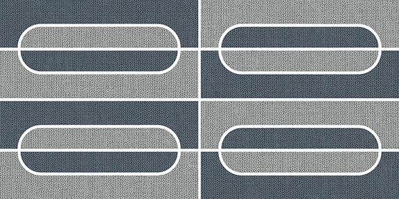 Denim Twill Mix Semi-Oval Mosaics (Matte) M4x8SOV
