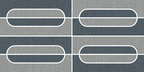Denim Twill Mix Semi-Oval Mosaics (Matte) M4x8SOV